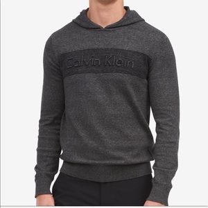 Calvin Klein Men's Raised Logo Hooded Sweater
